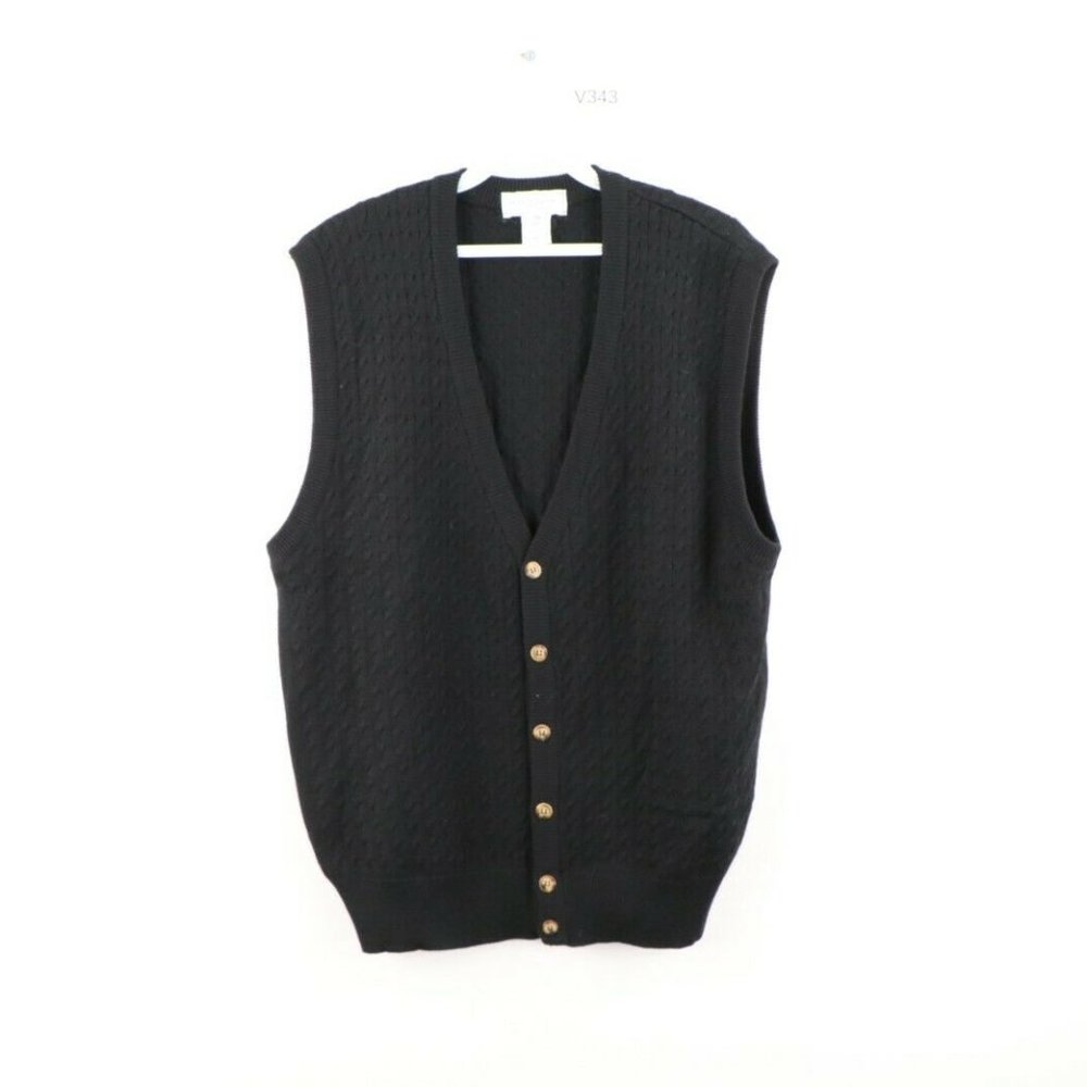 Vintage Rockabilly Wool Cardigan Sweater Vest - Picture 1 of 7